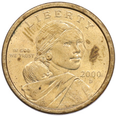 Монета 1 доллар 2000 года D США Сакагавея «Парящий орел» (аверс)