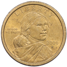 Монета 1 доллар 2000 года P США Сакагавея «Парящий орел» (аверс)