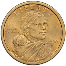 Монета 1 доллар 2000 года P США Сакагавея «Парящий орел» (аверс)