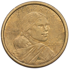 Монета 1 доллар 2000 года D США Сакагавея «Парящий орел» (аверс)