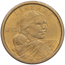 Монета 1 доллар 2000 года P США Сакагавея «Парящий орел» (аверс)