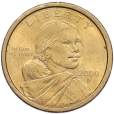 Монета 1 доллар 2000 года D США Сакагавея «Парящий орел» (аверс)