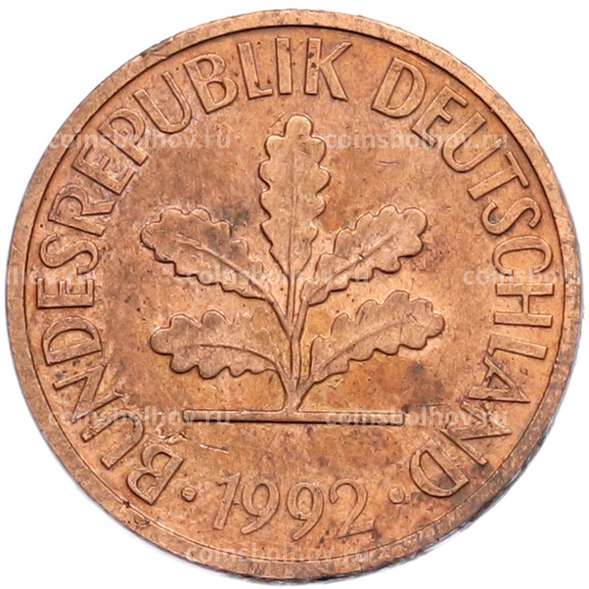 Монета 2 пфеннига 1992 года A Германия