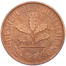 Монета 2 пфеннига 1992 года A Германия (аверс)