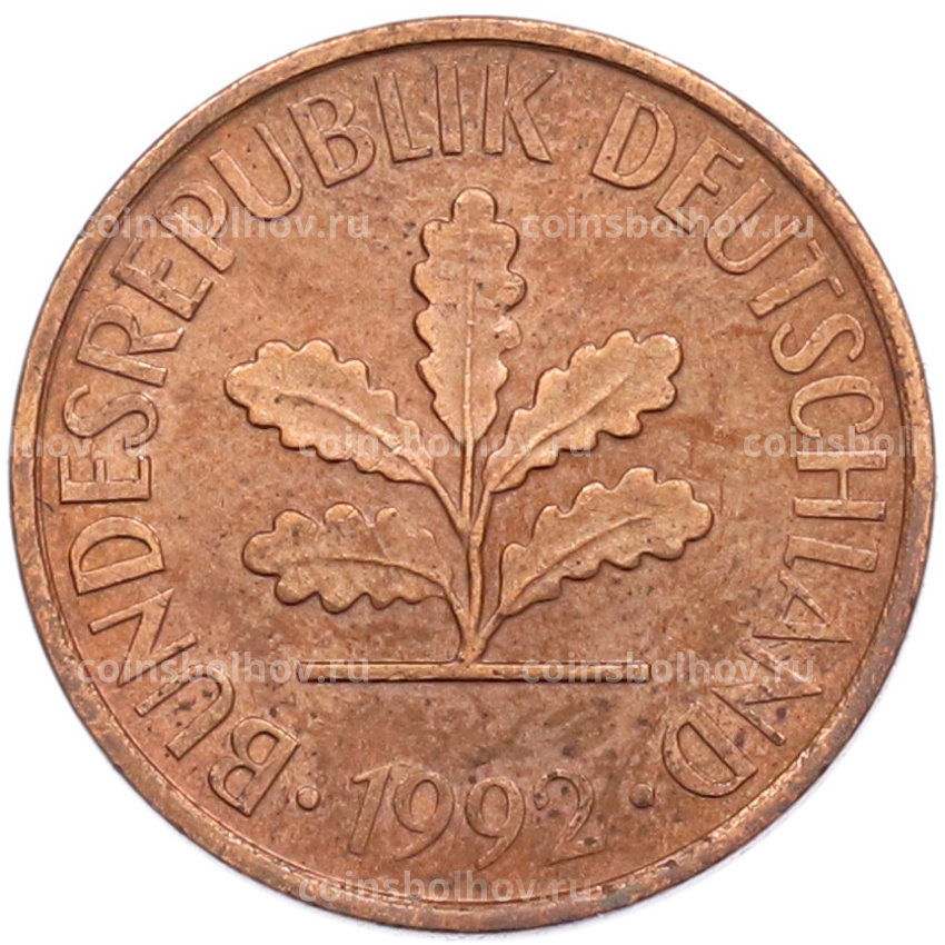 Монета 2 пфеннига 1992 года A Германия