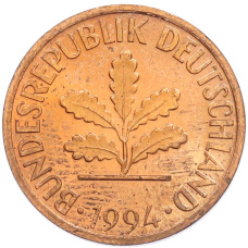 Монета 2 пфеннига 1994 года A Германия (аверс)