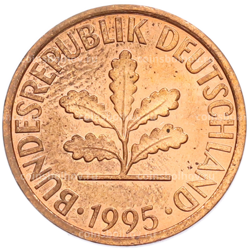 Монета 2 пфеннига 1995 года J Германия