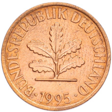Монета 2 пфеннига 1995 года A Германия (аверс)