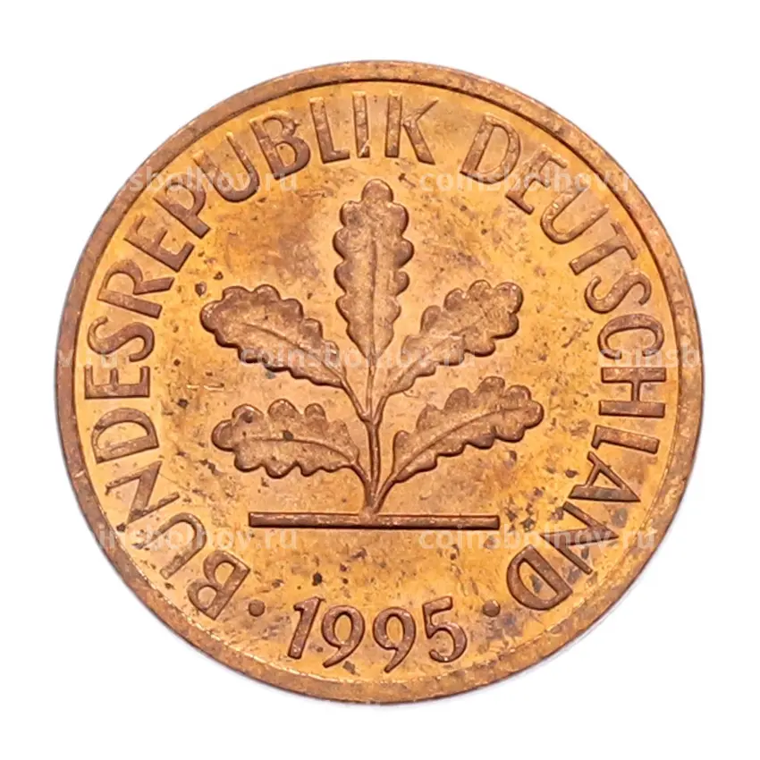 Монета 1 пфенниг 1995 года J Германия