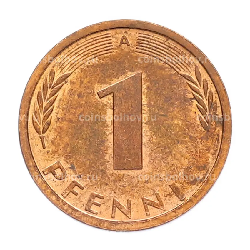 Монета 1 пфенниг 1991 года A Германия (вид 2)