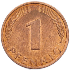 Монета 1 пфенниг 1991 года D Германия (реверс)