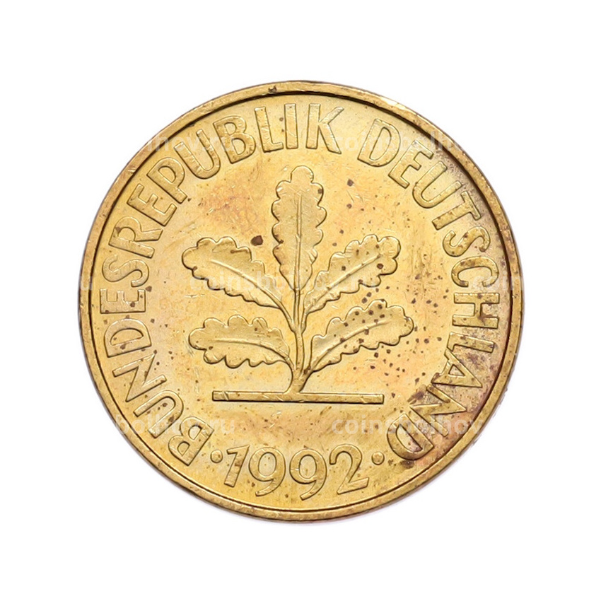 Монета 10 пфеннигов 1992 года F Германия