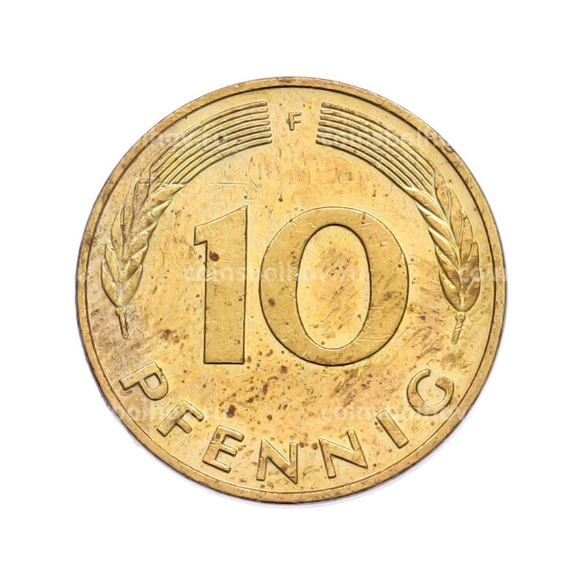 Монета 10 пфеннигов 1992 года F Германия (вид 2)
