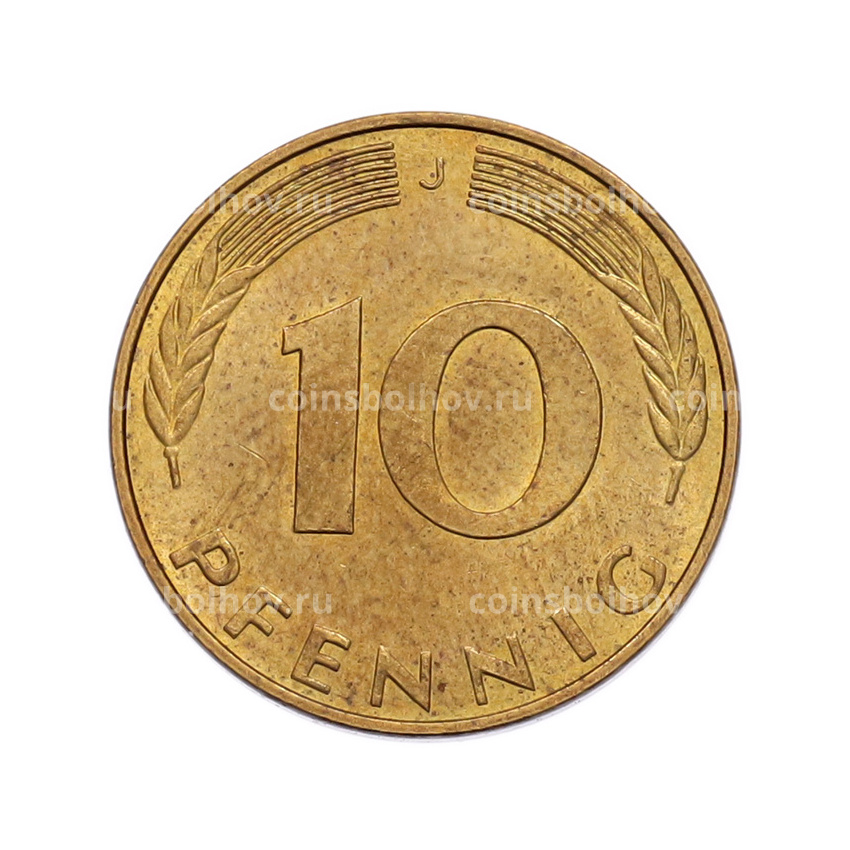 Монета 10 пфеннигов 1992 года J Германия (вид 2)