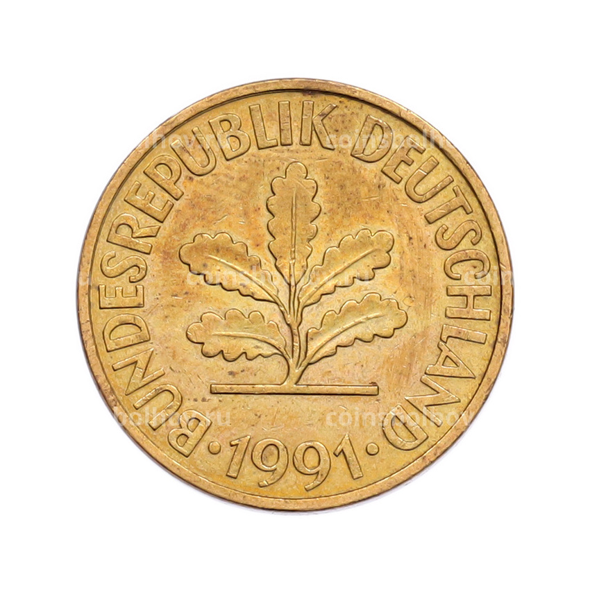 Монета 10 пфеннигов 1991 года D Германия