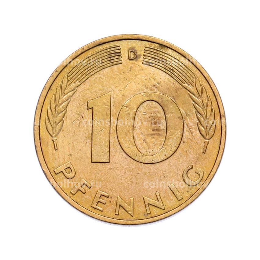 Монета 10 пфеннигов 1991 года D Германия (вид 2)
