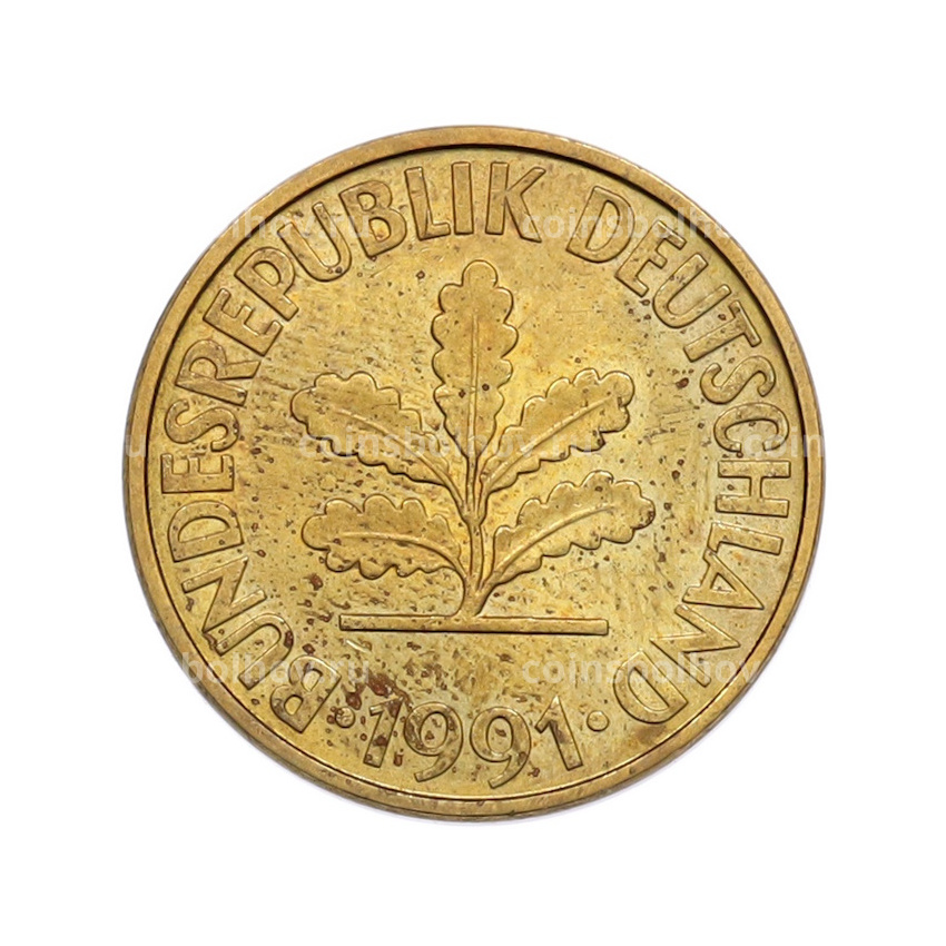 Монета 10 пфеннигов 1991 года F Германия