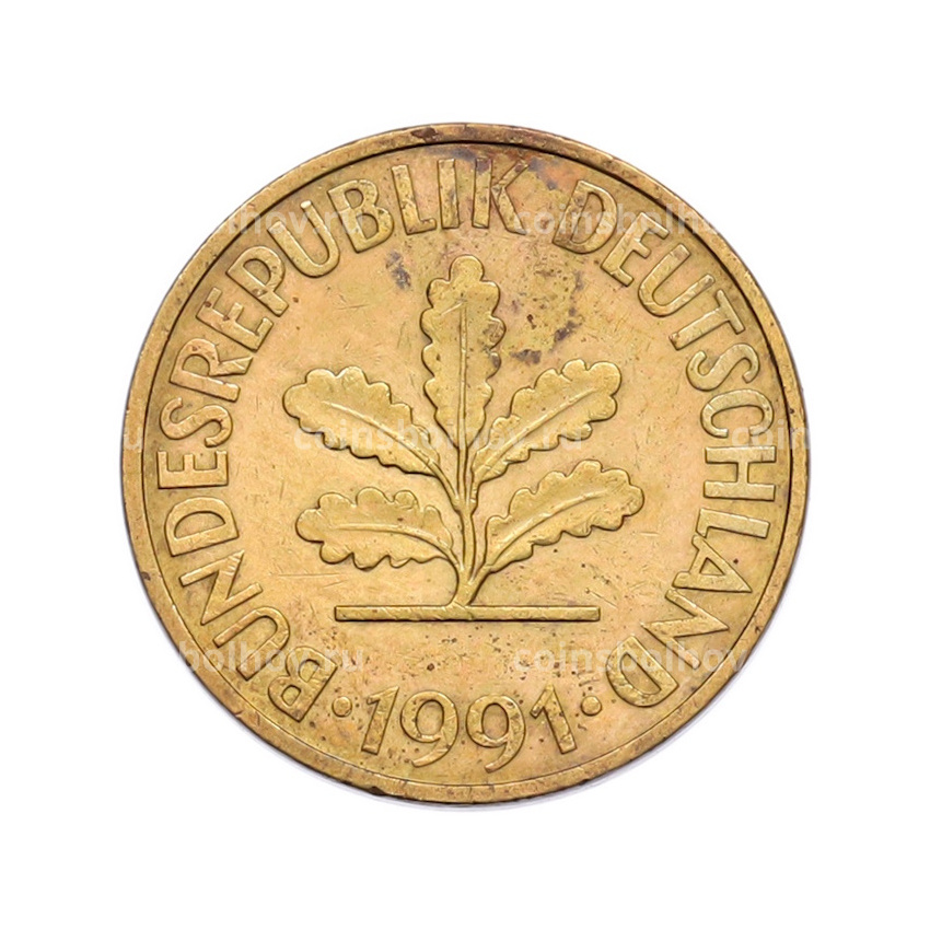 Монета 10 пфеннигов 1991 года D Германия