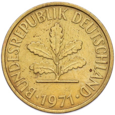 Монета 5 пфеннигов 1971 года D Западная Германия (ФРГ) (аверс)