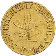 Монета 5 пфеннигов 1966 года D Западная Германия (ФРГ) (аверс)