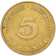 Монета 5 пфеннигов 1982 года J Западная Германия (ФРГ) (реверс)