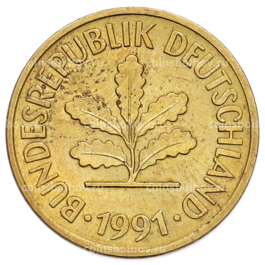 Монета 5 пфеннигов 1991 года G Германия