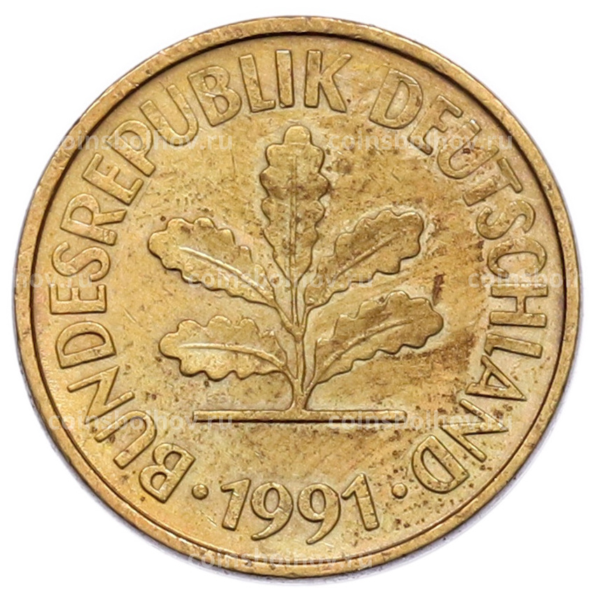 Монета 5 пфеннигов 1991 года F Германия