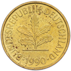 Монета 5 пфеннигов 1990 года D Западная Германия (ФРГ) (аверс)