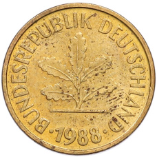 Монета 5 пфеннигов 1988 года D Западная Германия (ФРГ) (аверс)