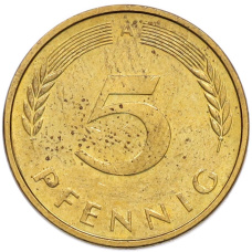 Монета 5 пфеннигов 1994 года A Германия (реверс)