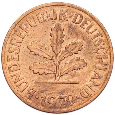 Монета 2 пфеннига 1979 года J Западная Германия (ФРГ) (аверс)