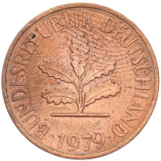 Монета 2 пфеннига 1979 года J Западная Германия (ФРГ) (аверс)