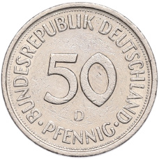 Монета 50 пфеннигов 1979 года D Западная Германия (ФРГ) (реверс)