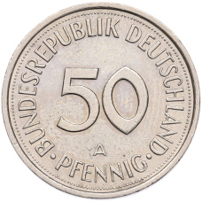 Монета 50 пфеннигов 1991 года A Германия (реверс)
