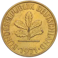 Монета 10 пфеннигов 1971 года J Западная Германия (ФРГ) (аверс)