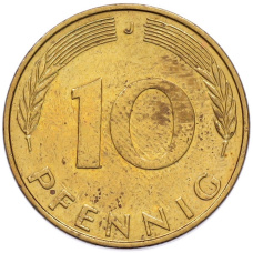 Монета 10 пфеннигов 1971 года J Западная Германия (ФРГ) (реверс)