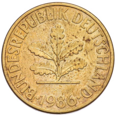Монета 10 пфеннигов 1986 года D Западная Германия (ФРГ) (аверс)