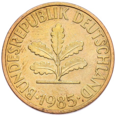 Монета 10 пфеннигов 1985 года G Западная Германия (ФРГ) (аверс)