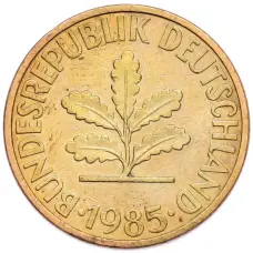 Монета 10 пфеннигов 1985 года G Западная Германия (ФРГ) (аверс)