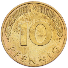 Монета 10 пфеннигов 1985 года G Западная Германия (ФРГ) (реверс)