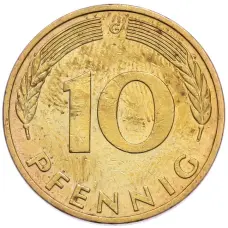 Монета 10 пфеннигов 1985 года G Западная Германия (ФРГ) (реверс)