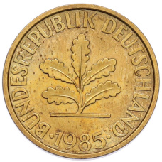 Монета 10 пфеннигов 1985 года F Западная Германия (ФРГ) (аверс)