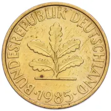 Монета 10 пфеннигов 1985 года F Западная Германия (ФРГ) (аверс)