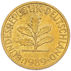 Монета 10 пфеннигов 1989 года D Западная Германия (ФРГ) (аверс)