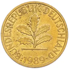 Монета 10 пфеннигов 1989 года D Западная Германия (ФРГ) (аверс)