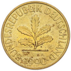 Монета 10 пфеннигов 1990 года J Западная Германия (ФРГ) (аверс)