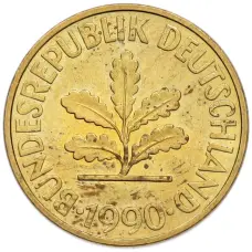 Монета 10 пфеннигов 1990 года J Западная Германия (ФРГ) (аверс)