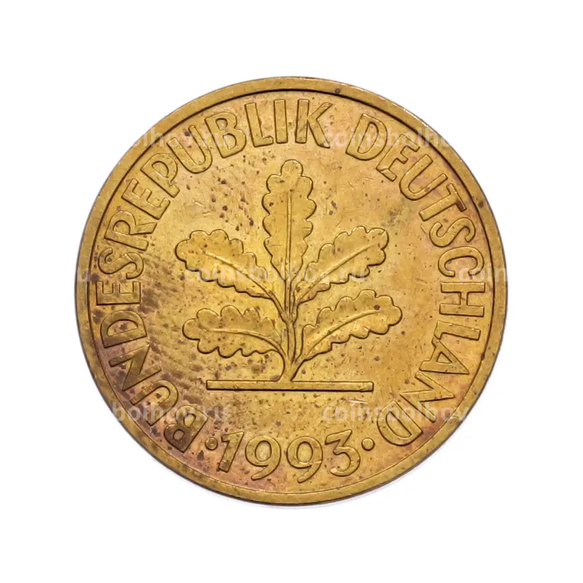 Монета 10 пфеннигов 1993 года D Германия
