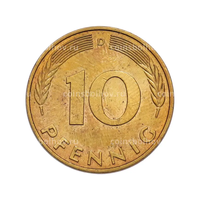 Монета 10 пфеннигов 1993 года D Германия (вид 2)