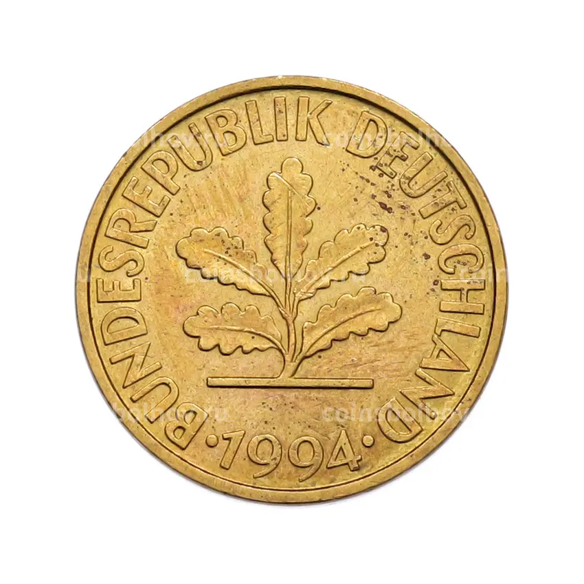 Монета 10 пфеннигов 1994 года F Германия